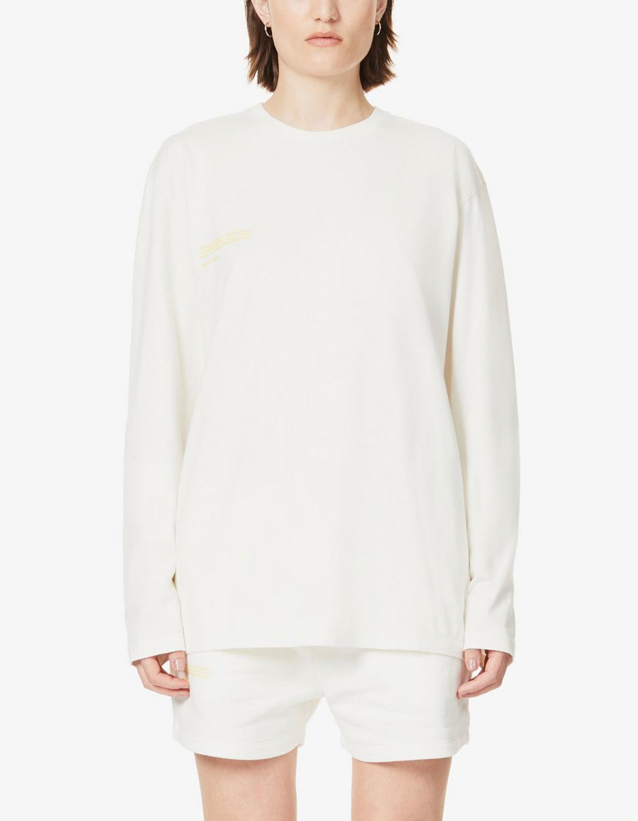Pangaia Branded long-sleeved organic cotton-blend top