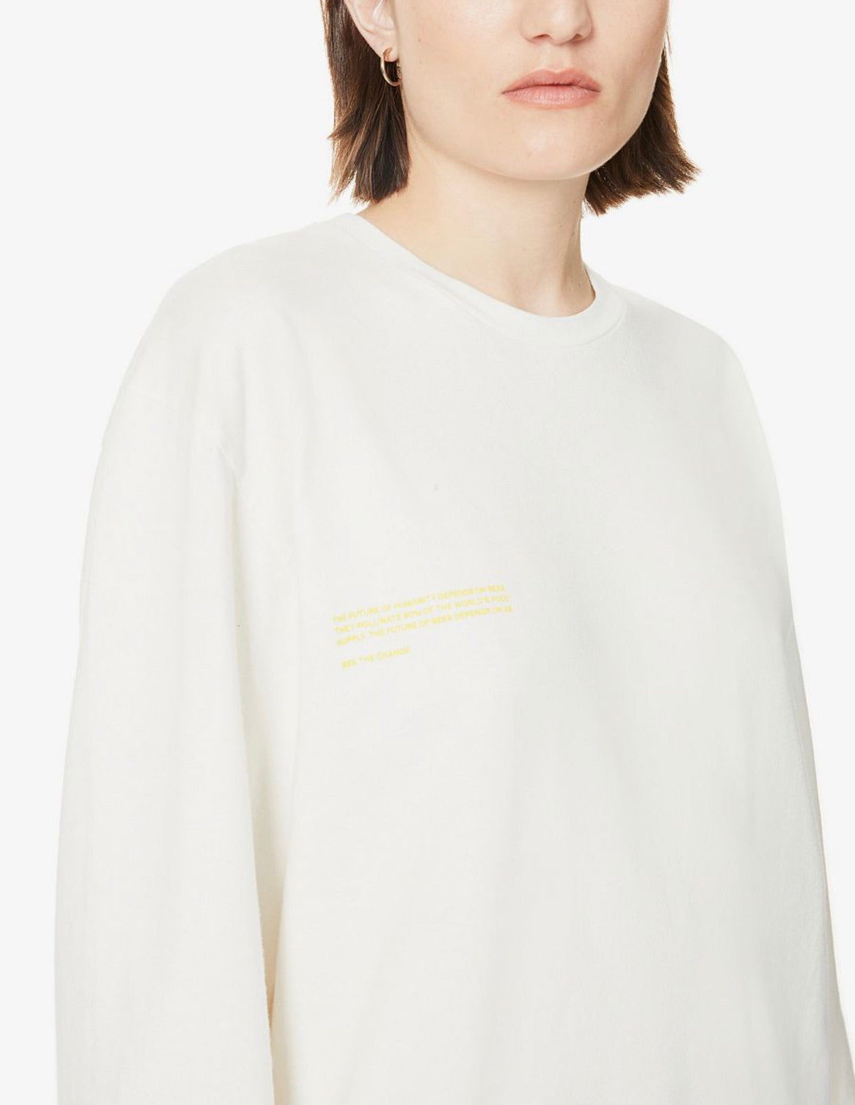 Pangaia Branded long-sleeved organic cotton-blend top