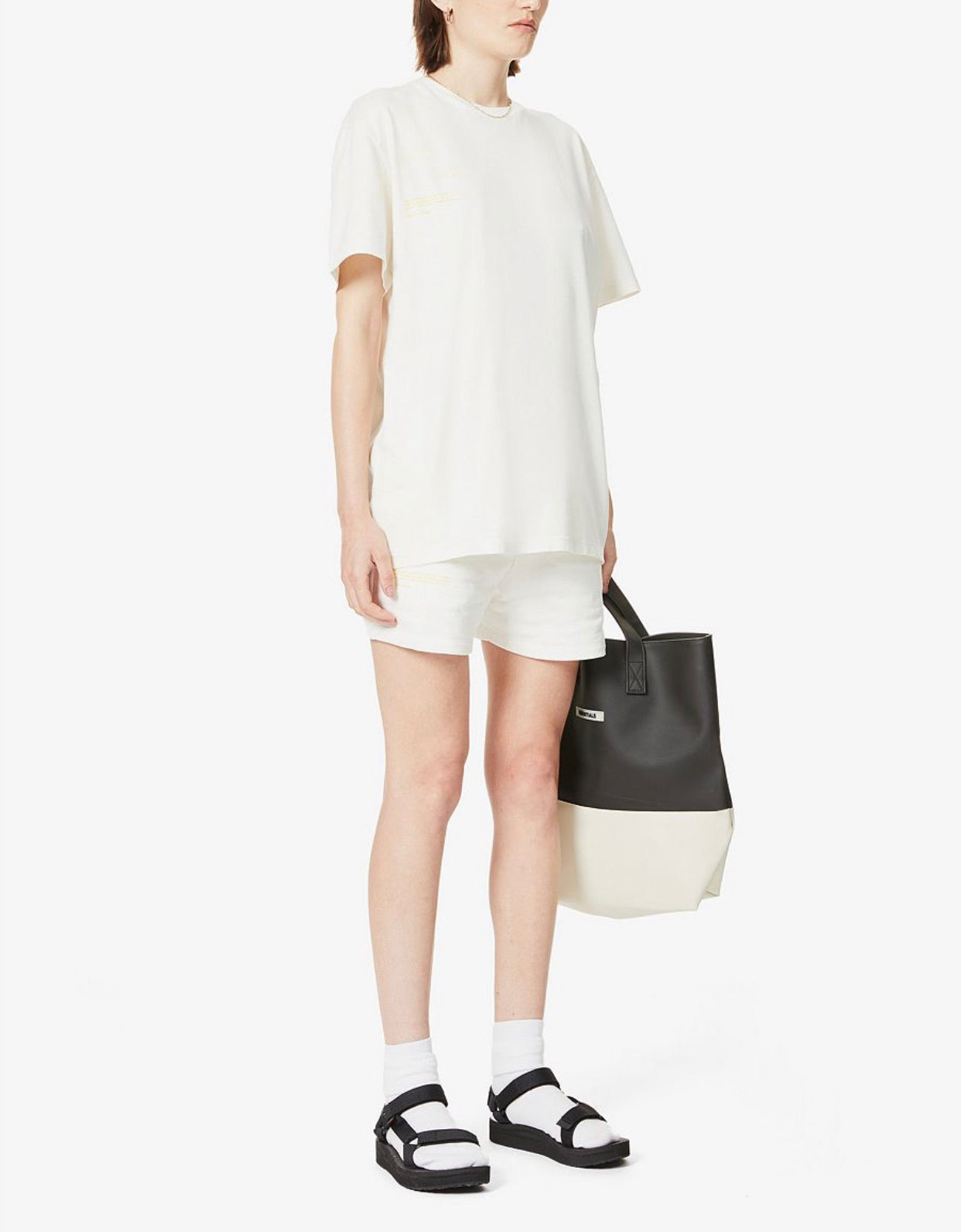 Pangaia Branded high-rise organic cotton-blend shorts